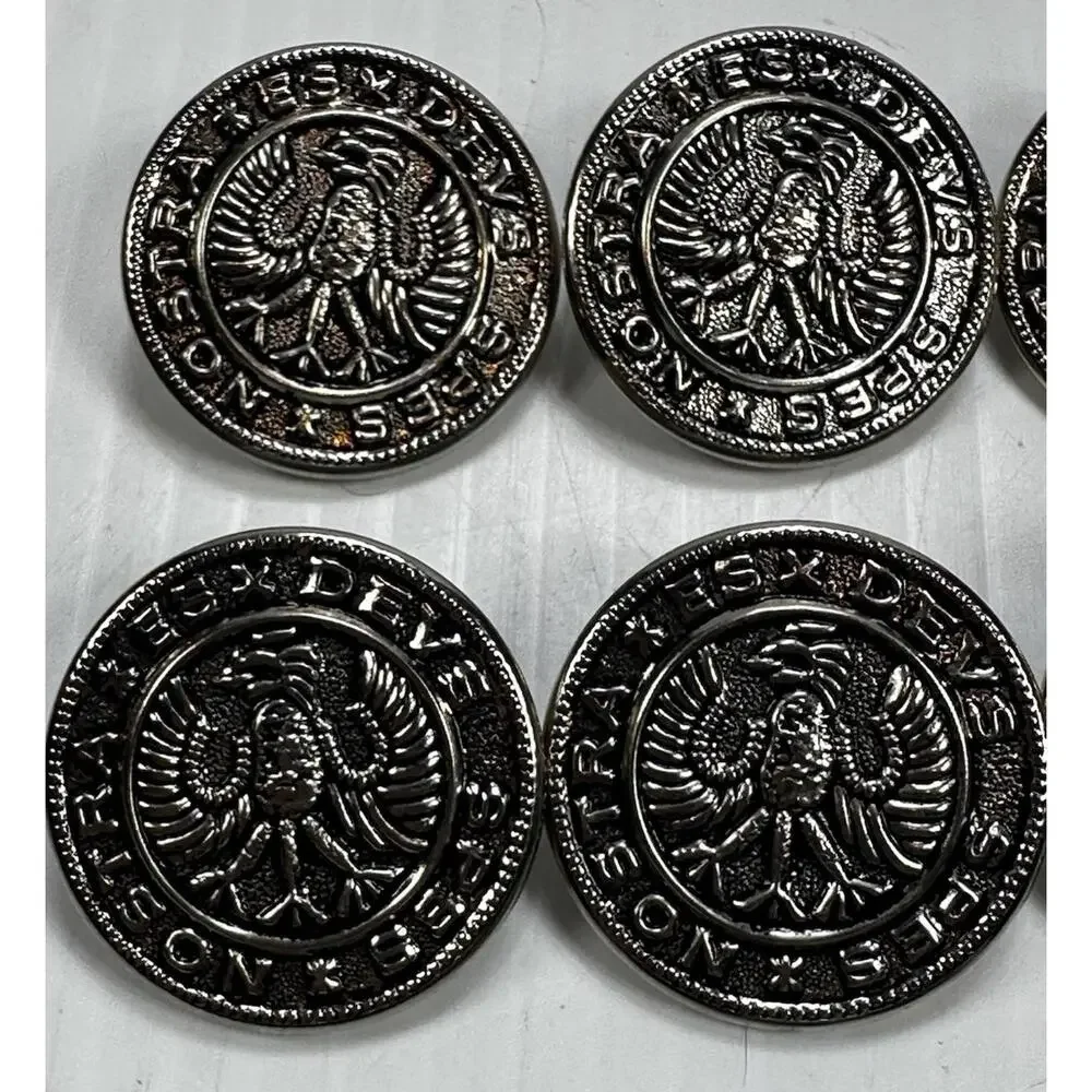 10 Hessian Military Jacket Buttons Silver Spes Nostra‎ Es Devs God Is Our Hope